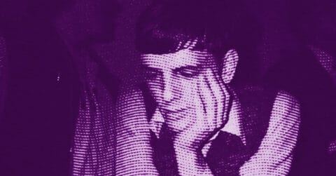 A stylized, purple-toned image of a person resting their face in their hands, looking downward with a thoughtful or pensive expression. The image is overlaid with a dotted halftone pattern. © Illustration by ArtCritic.