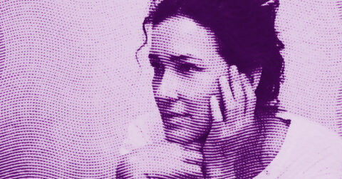 A stylized, purple-toned image of a person resting their chin on their hand, looking thoughtfully to the right. The image features a dotted, halftone pattern overlay. © Illustration by ArtCritic.