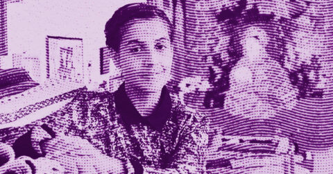 A stylized, purple-toned image of a person sitting at a desk surrounded by papers and objects, with wavy, dotted lines overlaying the entire picture, creating a textured, artistic effect. © Illustration by ArtCritic.